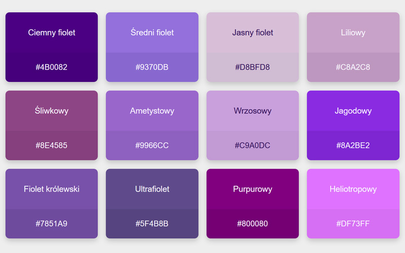 Odcienie fioletu