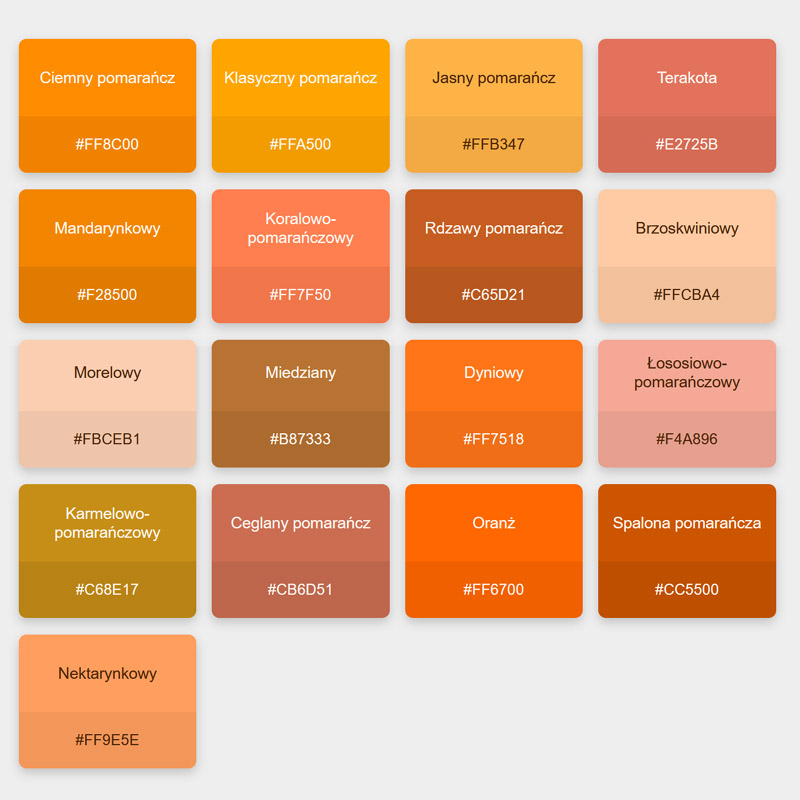 Odcienie pomarańczowego
