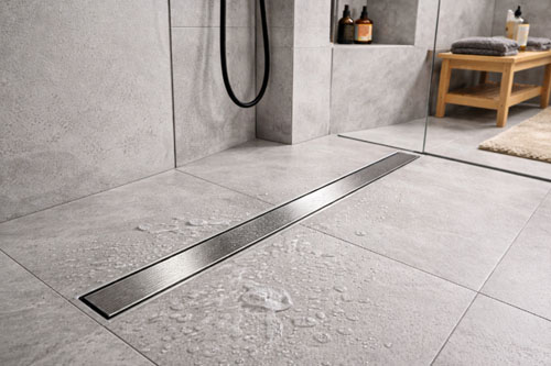 Odpływ liniowy w prysznicu bez brodzika